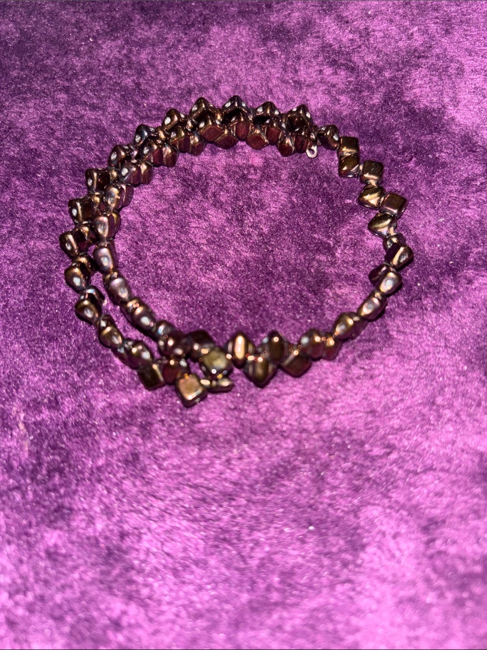 Handcrafted Iridescent Brown Pearl Wrap Bracelet - Elegant Women's Jewelry